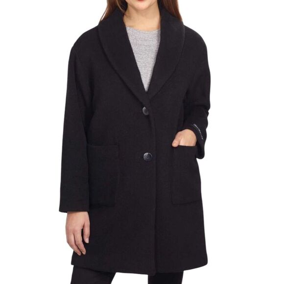 Derek LAM 10 Crosby Medium Black Coat Oversized Wool/Mohair/Alpaca Jacket NEW